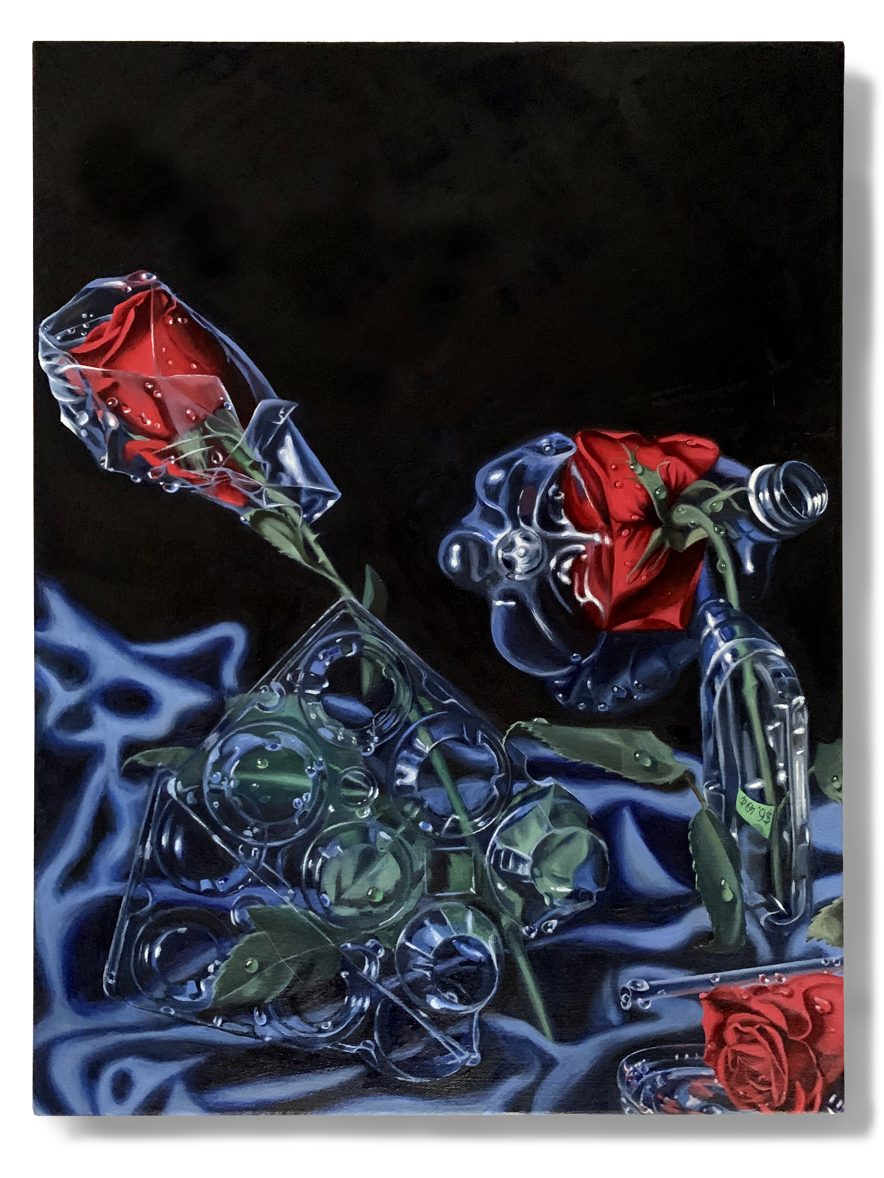 Bed Of Roses (Triptych), left, 20x15 2021 <br>oil on canvas
